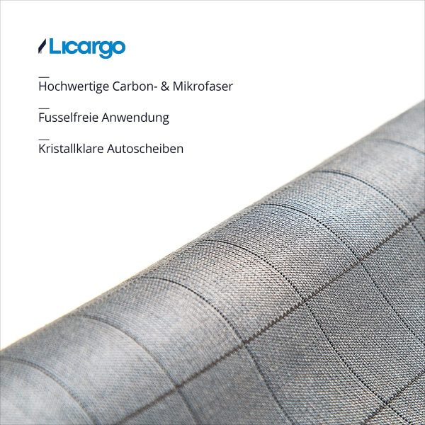 ® 2X Premium Carbontücher - Microfaser Glastücher für kristallklare Autoscheiben ohne Streifen & Schlieren - Scheibentuch mit 350 GSM - Carbon Tücher Auto, Microfasertuch Glas - 50x40 cm – Bild 2