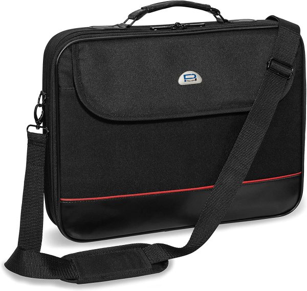 '- Laptoptasche *Trendline* Notebook-Tasche bis 15,6 Zoll - Laptop Umhängetasche mit Schultergurt - Laptophülle schwarz - Notebooktasche für Damen & Herren – Bild 6