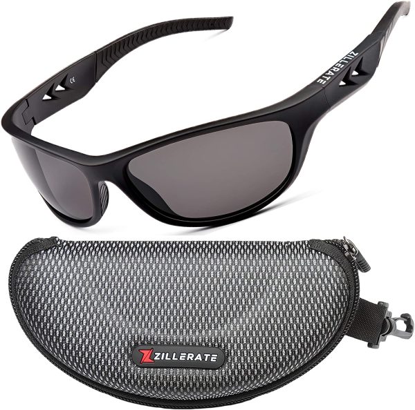 ZILLERATE Polarisierte Sport-Sonnenbrille für Herren und Damen, zum Fahren Radfahren Golf Fischen Laufen Segeln Skifahren, UV400-Schutz, Leichter, langlebiger TR90-Rahmen, Hartschalen-Etui