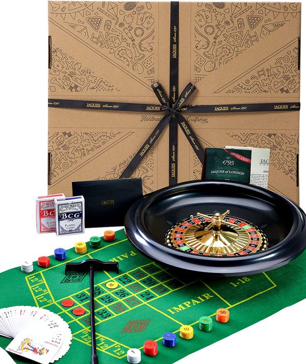 Jaquest of London - Roulette Set - 16 Inch Schwarzbuchse Roulette-Spiel (2 von 1) mit Black Jack Tischmatte und Spielrad - Perfekter traditioneller Spielsatz und Spiele seit 1795 – Bild 2