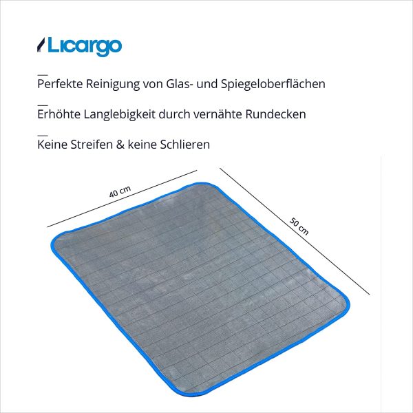 ® 2X Premium Carbontücher - Microfaser Glastücher für kristallklare Autoscheiben ohne Streifen & Schlieren - Scheibentuch mit 350 GSM - Carbon Tücher Auto, Microfasertuch Glas - 50x40 cm – Bild 3