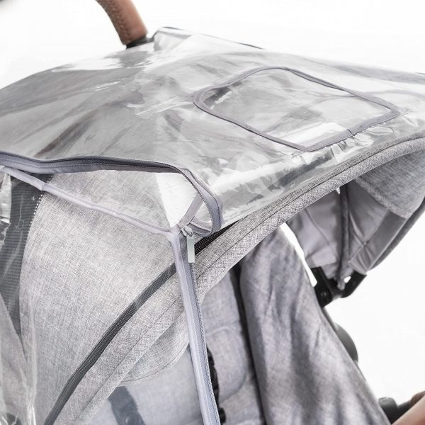 Zamboo Universal Regenschutz Buggy mit vollst??Nndiger Front??ffnung - Regenverdeck Kinderwagen & Sportwagen mit Fenster und Doppel Rei??verschluss zum ??ffnen - transparent, schadstofffrei – Bild 6