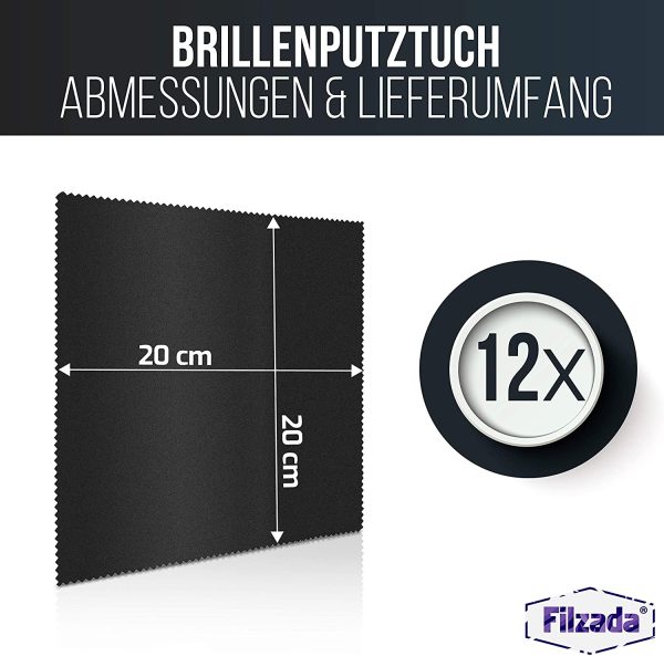 ® 12x Brillenputztuch Microfaser 20 x 20 cm - Fusselfreie Brillenputztücher In Optikerqualität - Auch Als Objektivtuch Oder Displaytuch – Bild 4